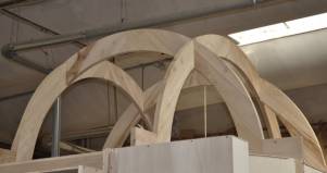 Libreria design cupola in legno